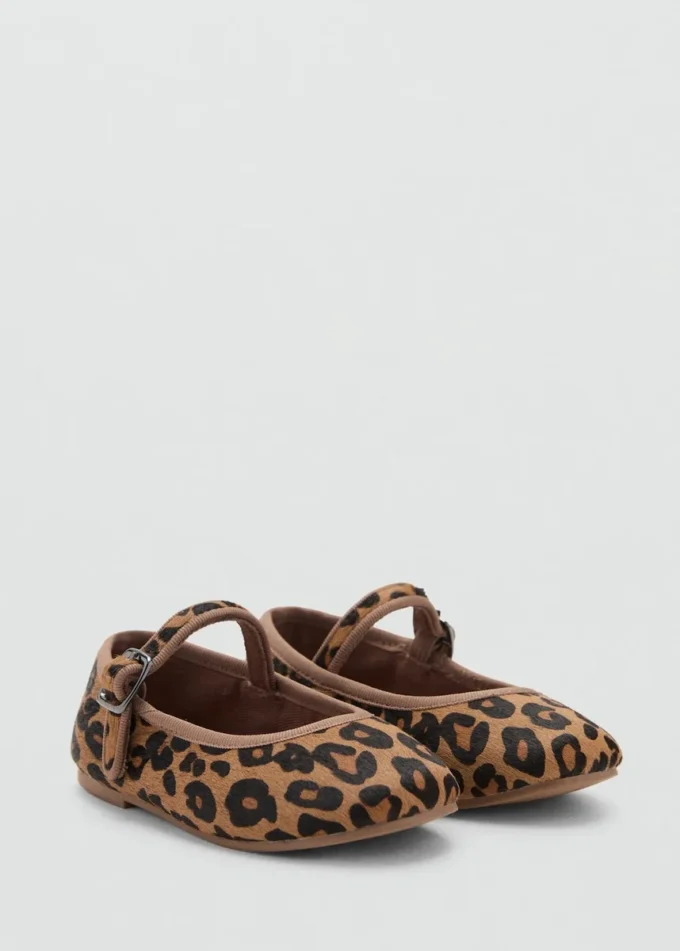 Ballerine in pelle con stampa leopardata Ballerine in pelle con stampa leopardata