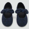 Ballerine in tweed con fiocco