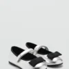 Ballerine metallizzate con fiocco