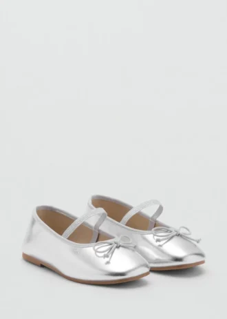 Ballerine metallizzate con fiocco
