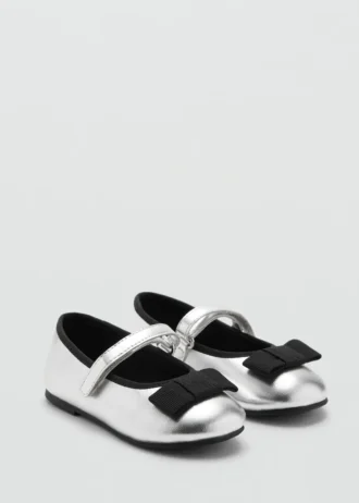 Ballerine metallizzate con fiocco