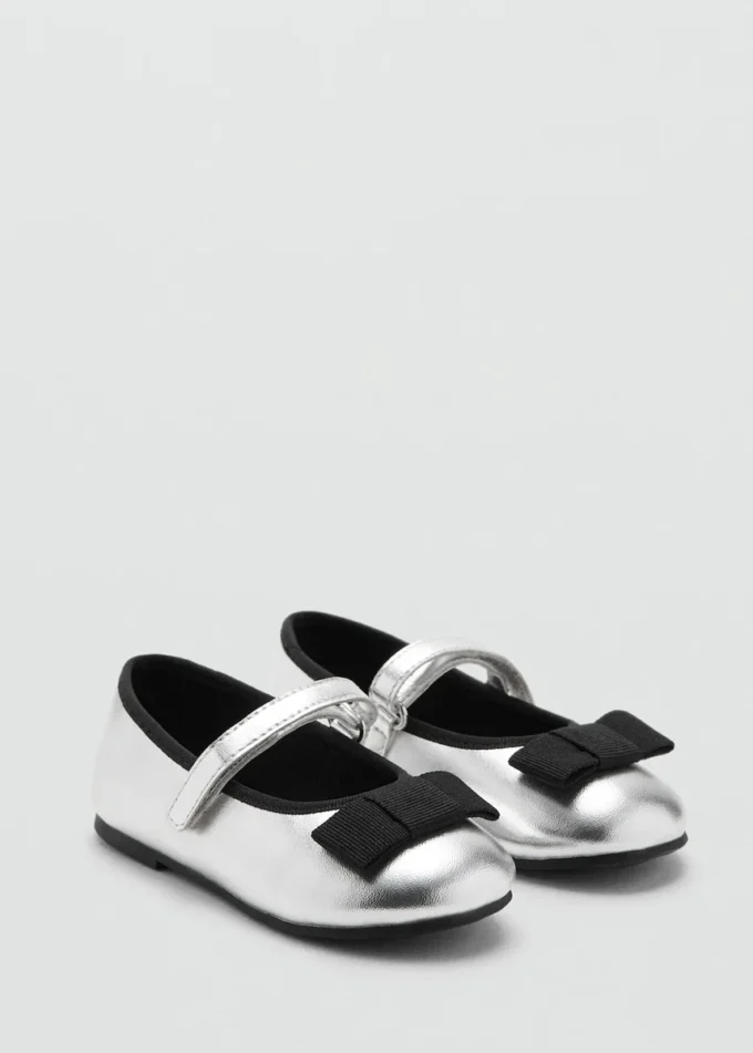 Ballerine metallizzate con fiocco