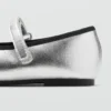 Ballerine metallizzate con fiocco