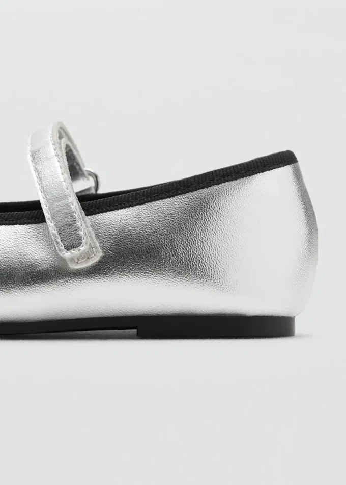 Ballerine metallizzate con fiocco