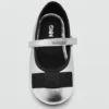 Ballerine metallizzate con fiocco