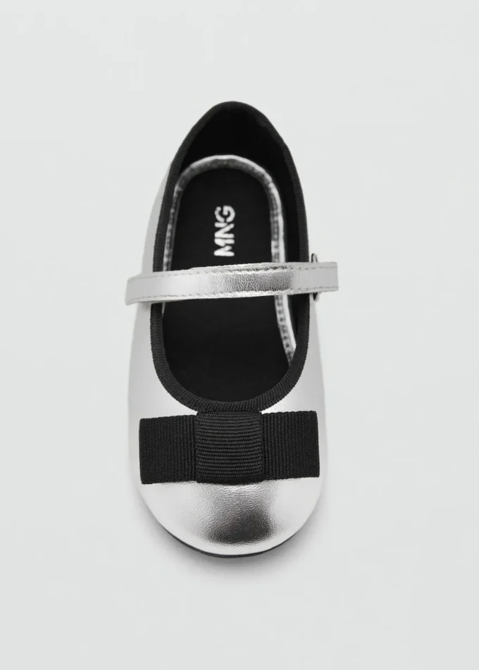 Ballerine metallizzate con fiocco