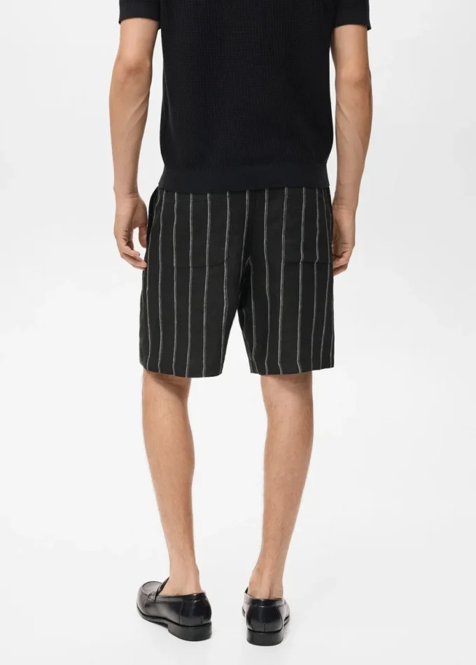 Bermuda a righe in misto lino Bermuda a righe in misto lino