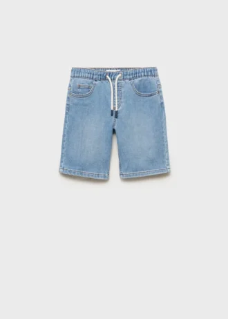 Bermuda in denim con coulisse