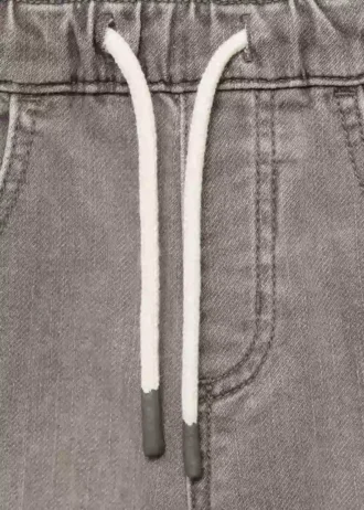 Bermuda in denim con coulisse