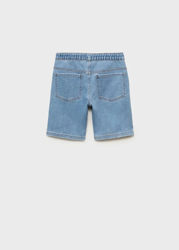 Bermuda in denim con coulisse