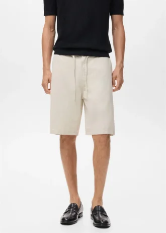 Bermuda in misto lino con coulisse