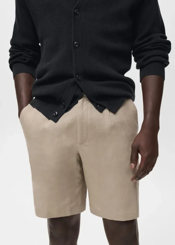 Bermuda in misto lino e cotone Bermuda in misto lino e cotone