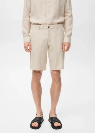 Bermuda slim fit 100% lino