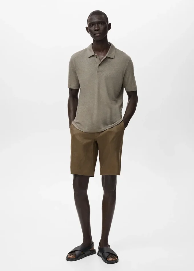 Bermuda slim fit 100% lino Bermuda slim fit 100% lino