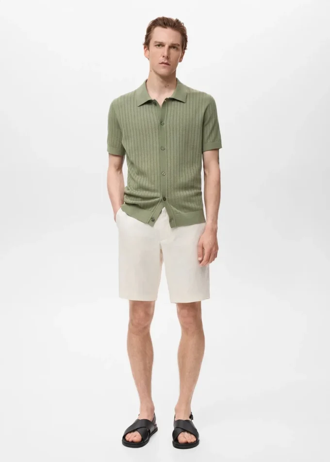 Bermuda slim fit 100% lino Bermuda slim fit 100% lino