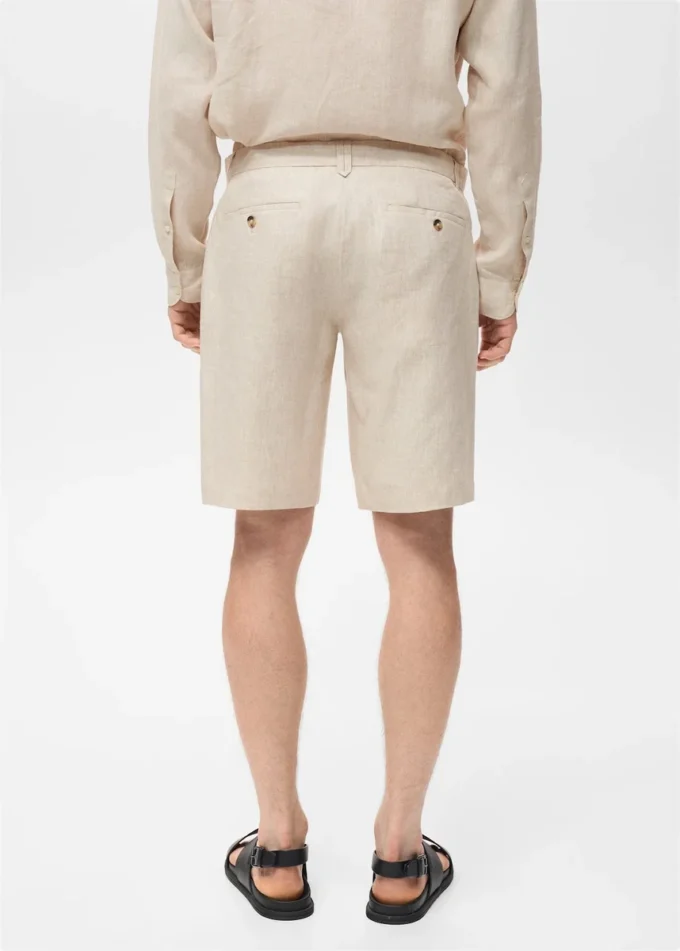 Bermuda slim fit 100% lino