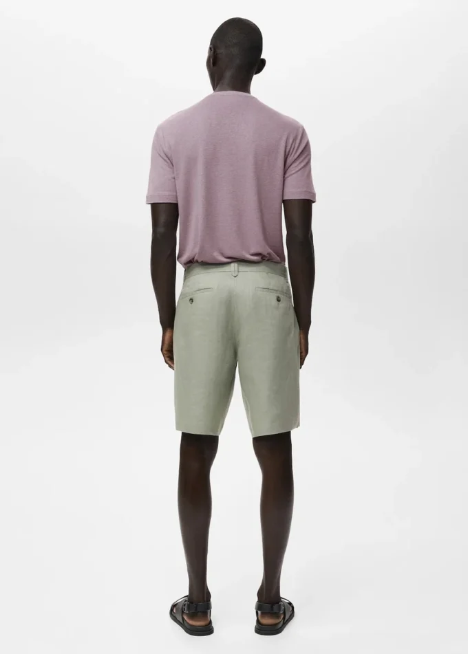 Bermuda slim fit 100% lino