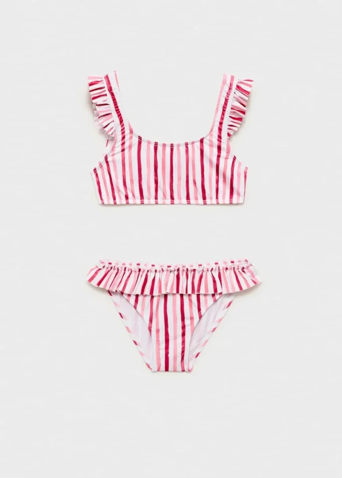 Bikini a righe con volant Bikini a righe con volant