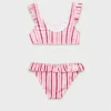 Bikini a righe con volant Bikini a righe con volant