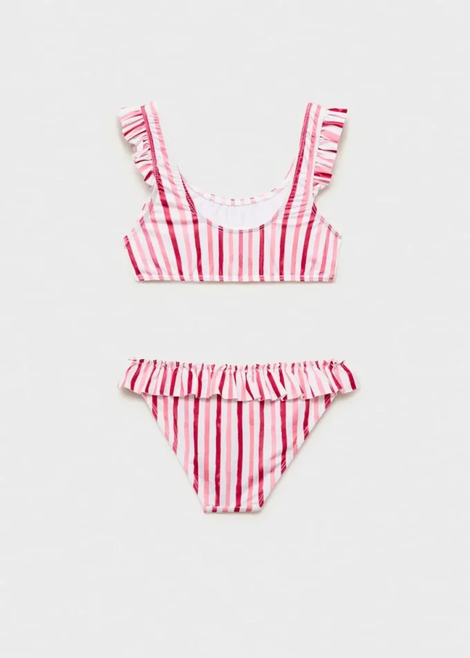 Bikini a righe con volant Bikini a righe con volant