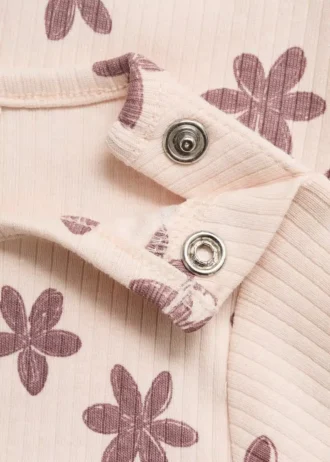 Body a costine con stampa floreale