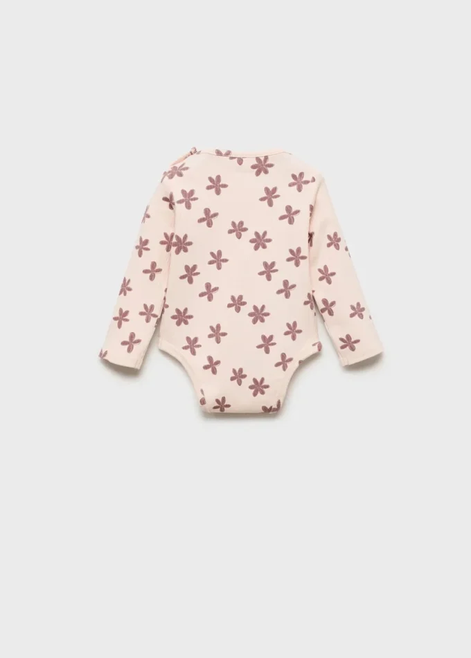 Body a costine con stampa floreale Body a costine con stampa floreale