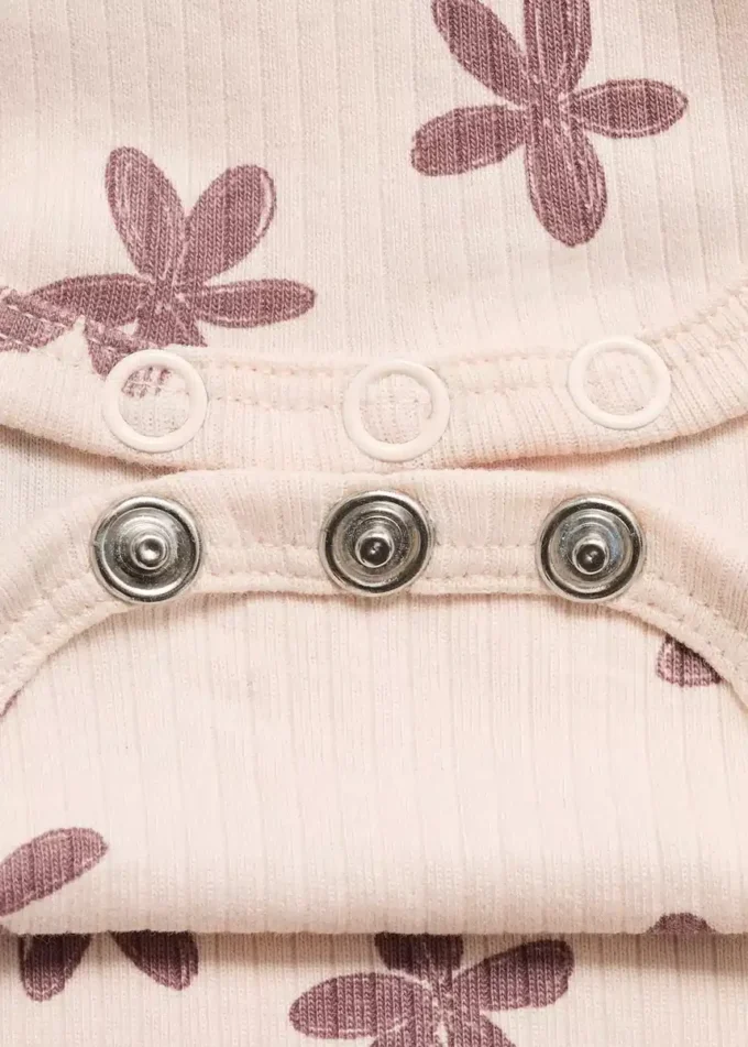 Body a costine con stampa floreale Body a costine con stampa floreale