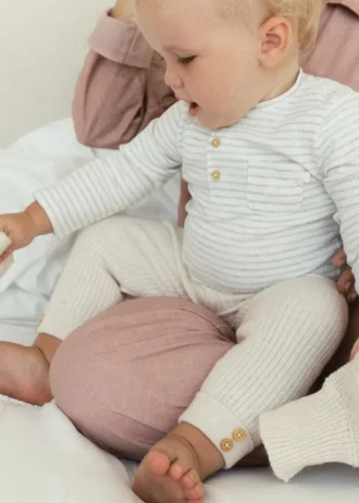 Body a righe in cotone per neonati