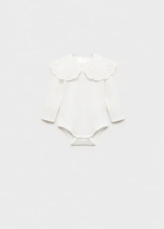Body con collo babydoll ricamato
