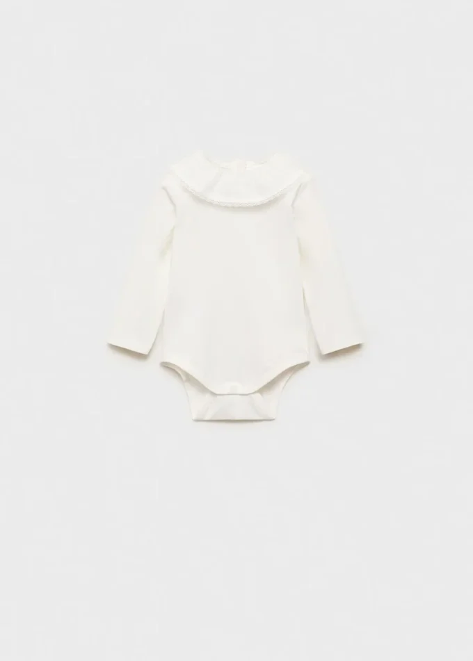 Body con collo babydoll ricamato Body con collo babydoll ricamato