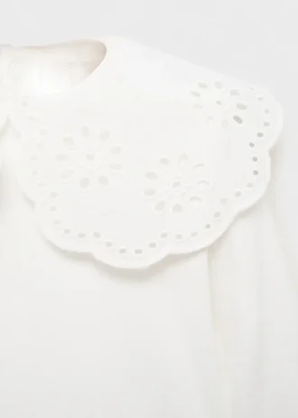 Body con collo babydoll ricamato