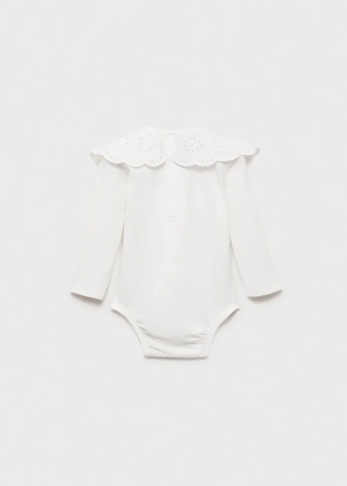 Body con collo babydoll ricamato Body con collo babydoll ricamato