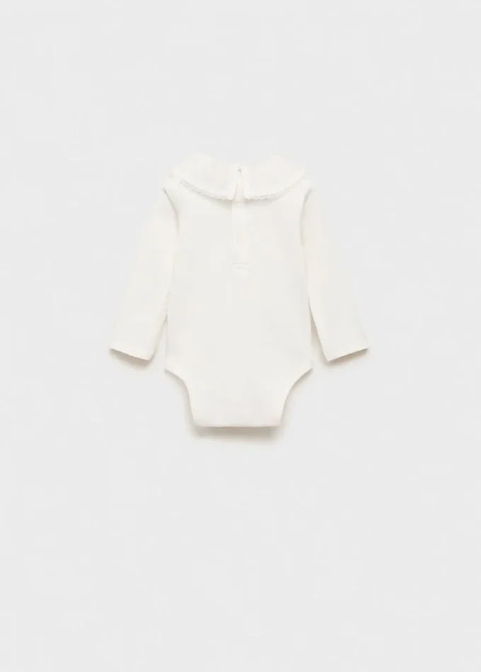 Body con collo babydoll ricamato Body con collo babydoll ricamato