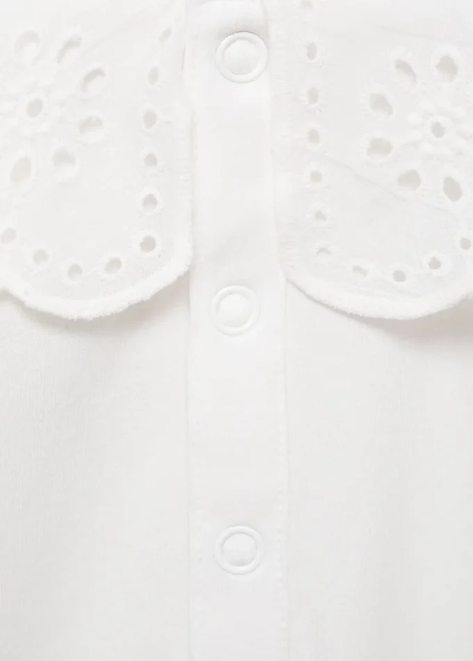 Body con collo babydoll ricamato Body con collo babydoll ricamato