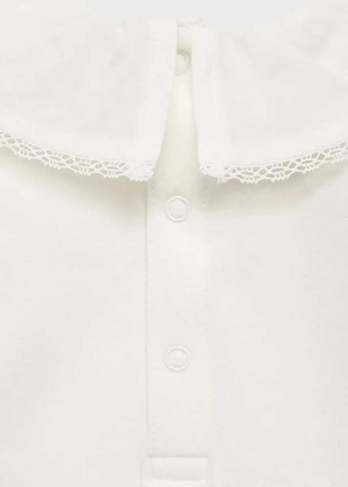 Body con collo babydoll ricamato Body con collo babydoll ricamato