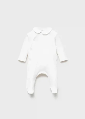 Body in cotone con colletto Peter Pan