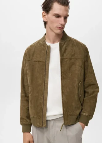Bomber in pelle scamosciata