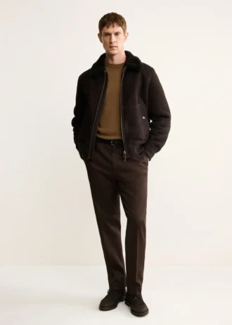 Bomber in pelle scamosciata 100% shearling