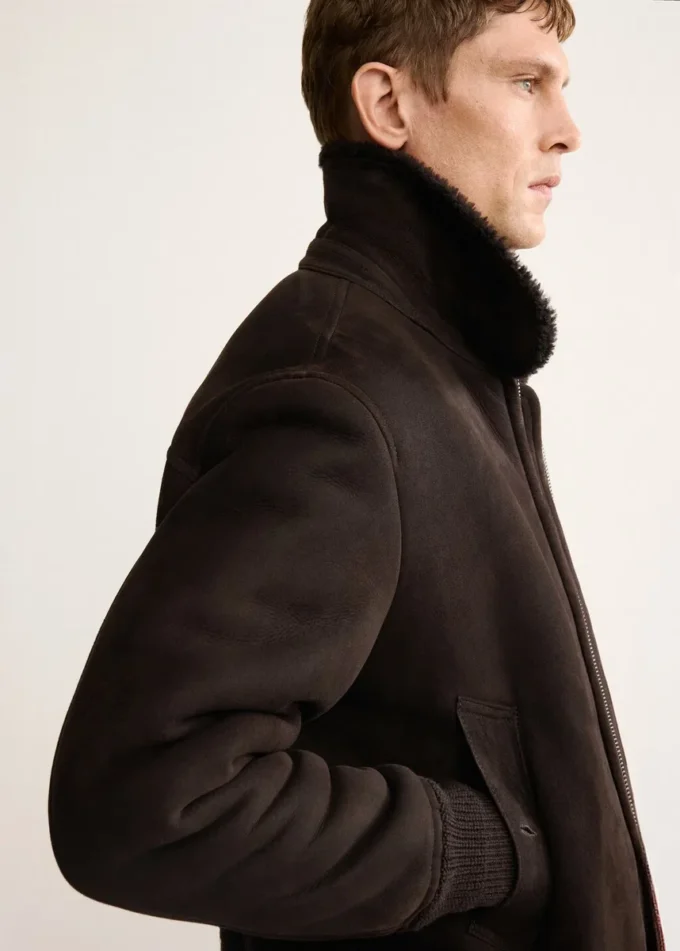 Bomber in pelle scamosciata 100% shearling Bomber in pelle scamosciata 100% shearling