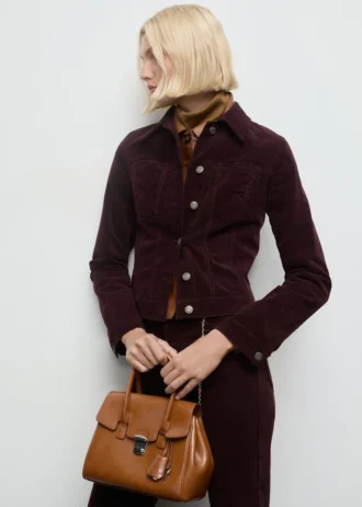 Bomber in velluto con cuciture