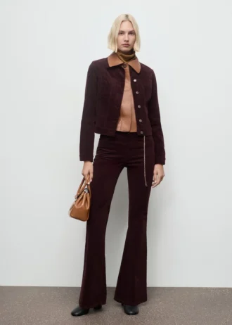 Bomber in velluto con cuciture