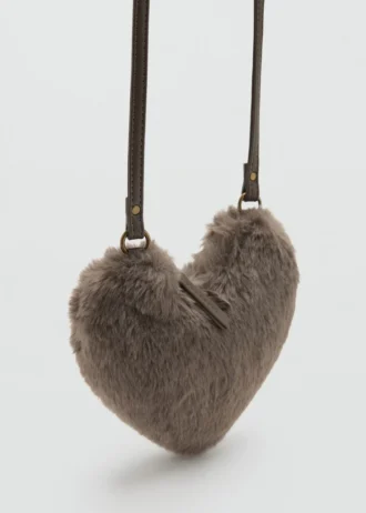 Borsa a forma di cuore in pelliccia sintetica