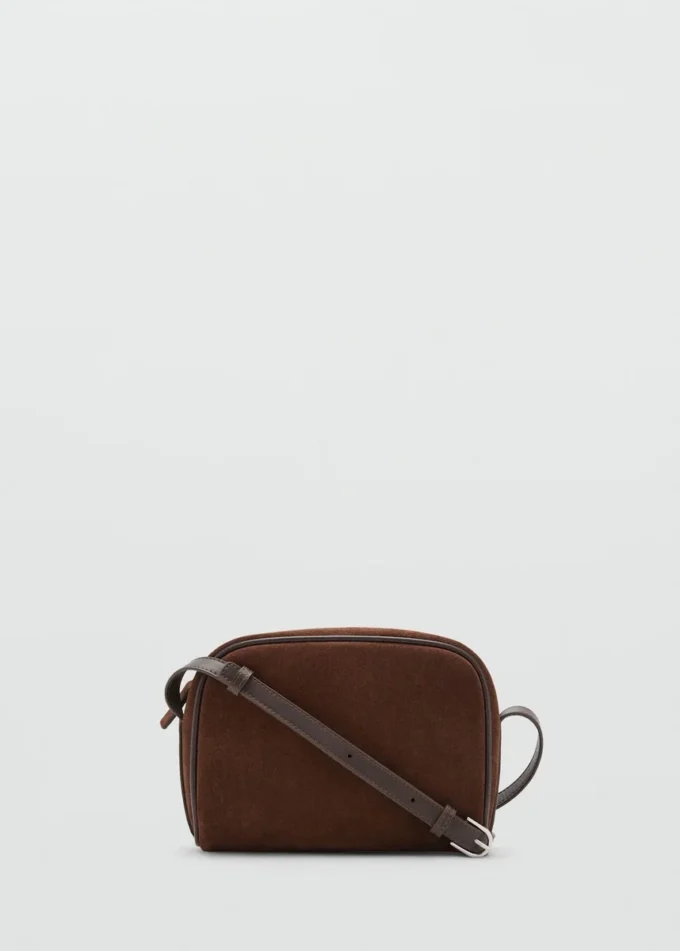 Borsa a tracolla in pelle scamosciata