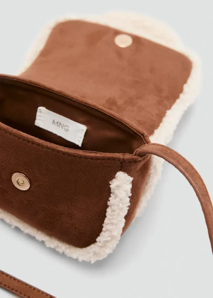 Borsa con effetto shearling Borsa con effetto shearling