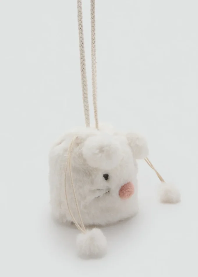 Borsa con orecchie e nappine Borsa con orecchie e nappine