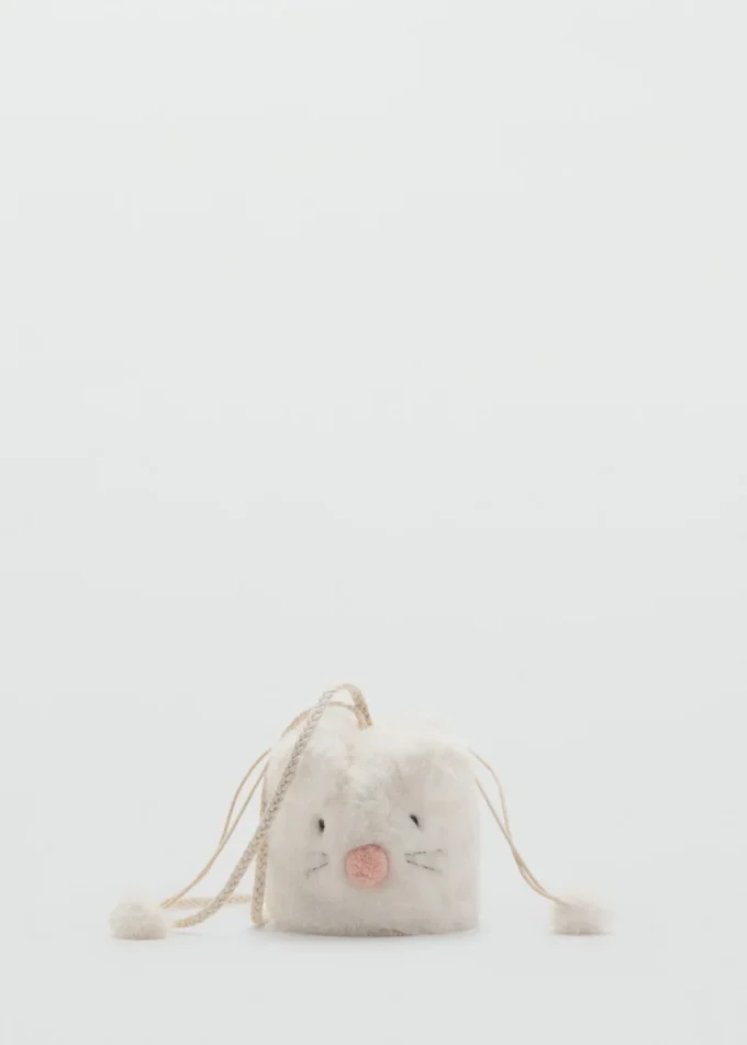 Borsa con orecchie e nappine Borsa con orecchie e nappine