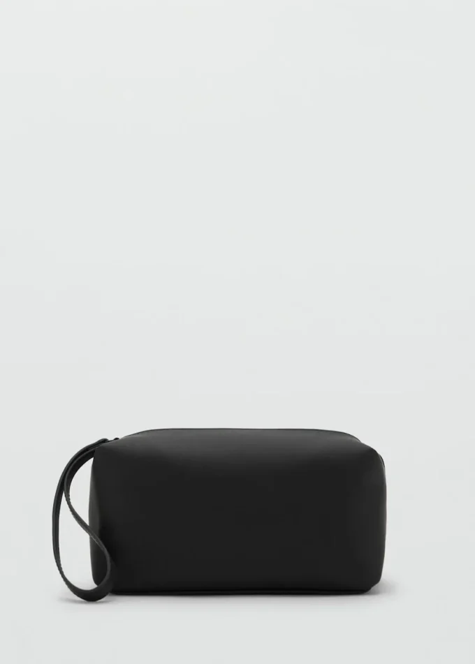 Borsa cosmetica con cinturino a contrasto