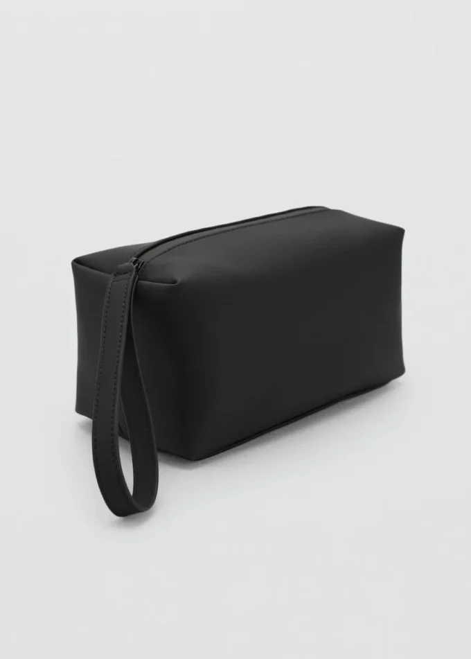 Borsa cosmetica con cinturino a contrasto