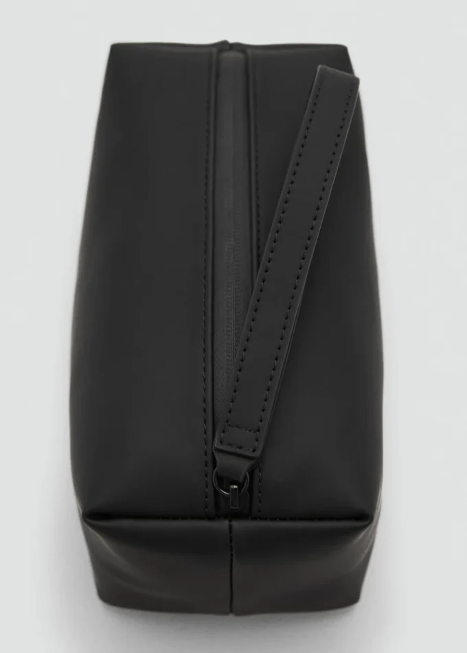 Borsa cosmetica con cinturino a contrasto