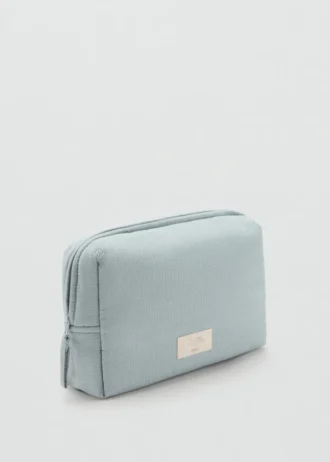 Borsa cosmetica in cotone testurizzato